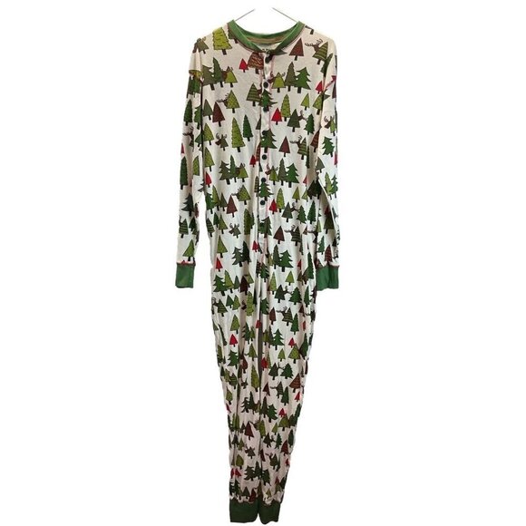 NEW Lazy One PJ Flapjacks Jumpsuit, Men's Size XL, Christmas Tree, Butt Flap - Picture 1 of 9